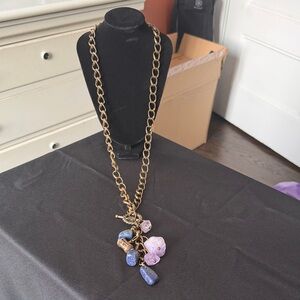 Gold and Purple Pendant Necklace